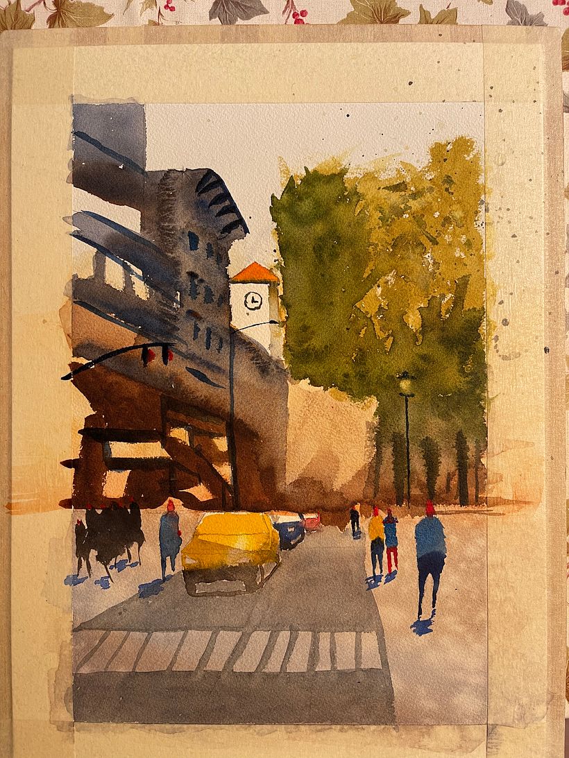 My first attempt at watercolours: not very satisfied :( I must work hard!