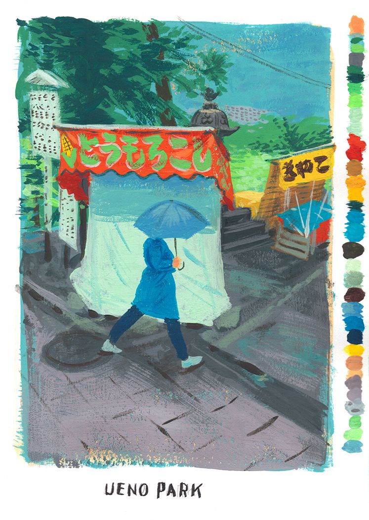 Tokyo Sketchbook Painting Studies - Personal Project.  2