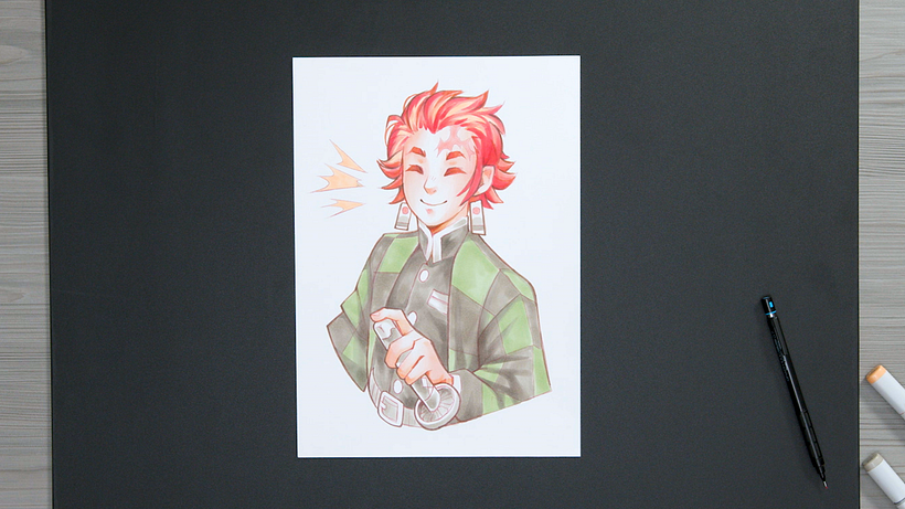 Manga Tutorial: How to Draw Tanjiro with Markers 2