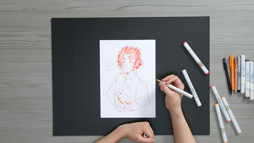 It’s important to start with the strongest areas of color first to create interesting, fluid shading