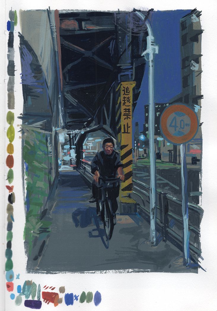 Tokyo Sketchbook Painting Studies - Personal Project.  12