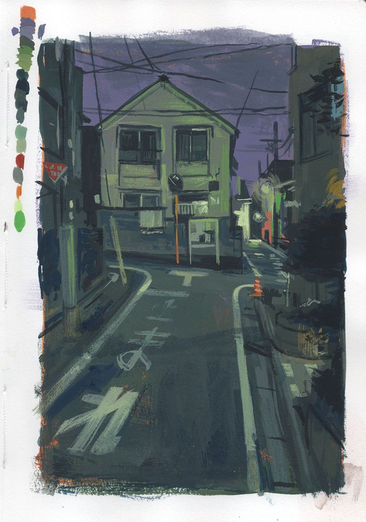 Tokyo Sketchbook Painting Studies - Personal Project.  11