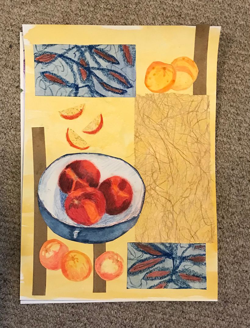 Collage with nectarines 