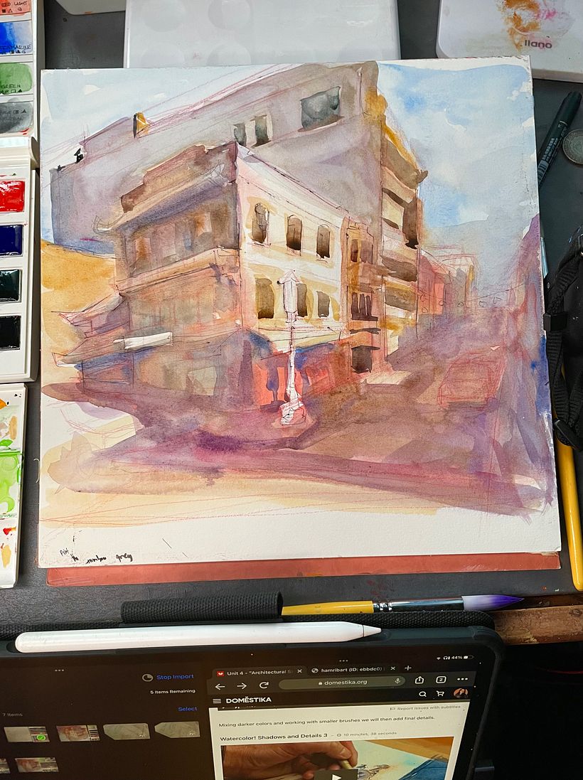 My project in Architectural Sketching with Watercolor and Ink course 5