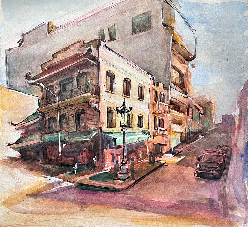 My project in Architectural Sketching with Watercolor and Ink course 7