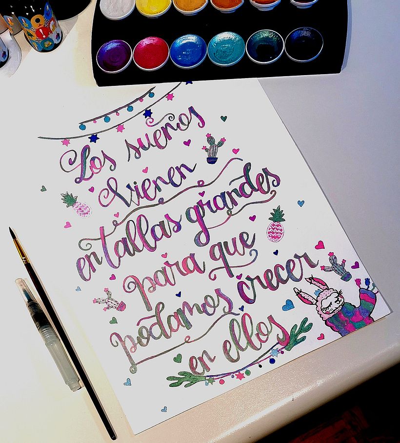 Mi Proyecto del curso: Lettering con acuarelas metálicas 3