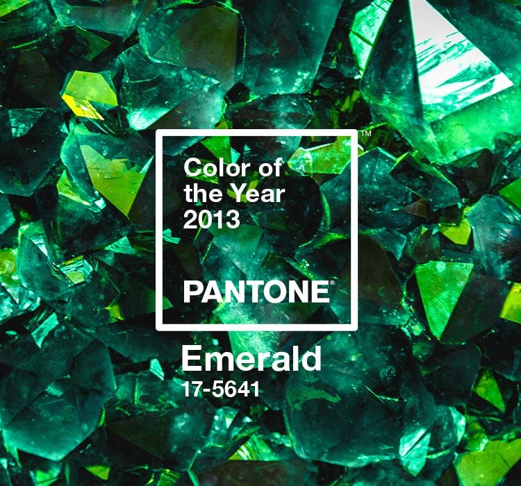 Pantone's 2013 Color of the Year, Emerald Green. Image credit: @pantone via Instagram.