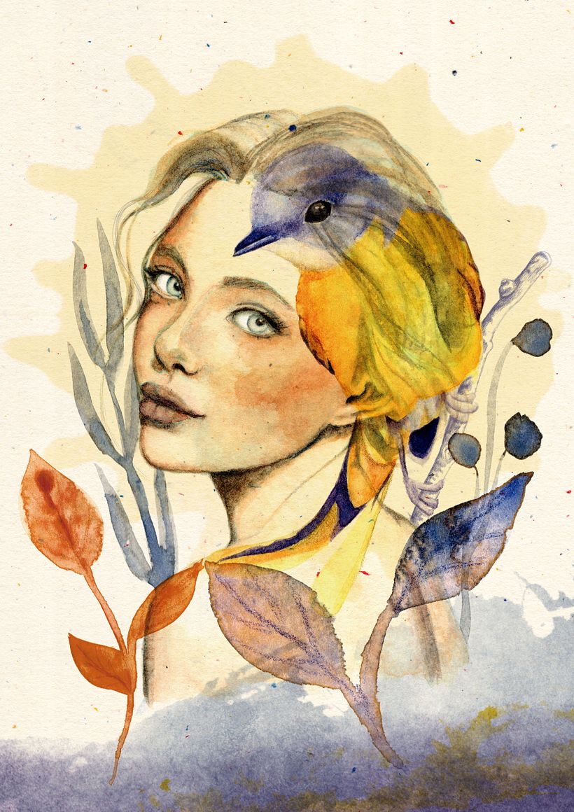 Mi Proyecto del curso: Retrato ilustrado en acuarela 3