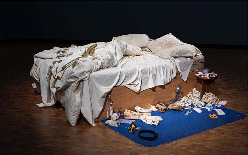 Tracey Emin's "My Bed". Photo credit: @wellerharry and @traceyeminstudio via Instagram.