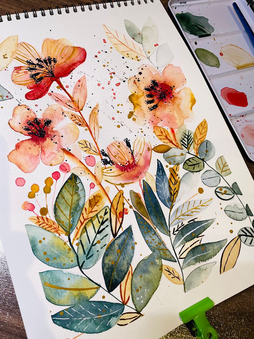 Mi Proyecto del curso: Acuarela floral: conecta con la naturaleza 3