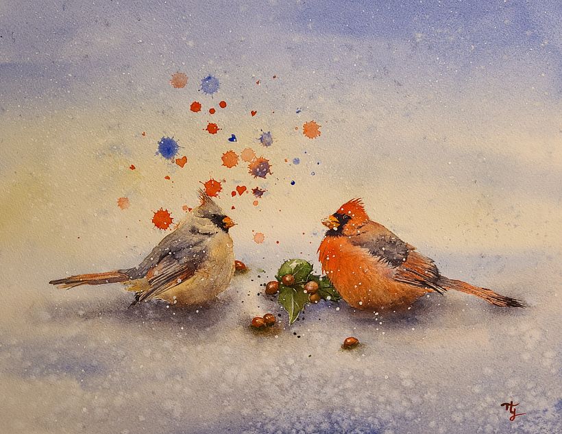 "A Holly Offering" (14 in. x 11 in.)