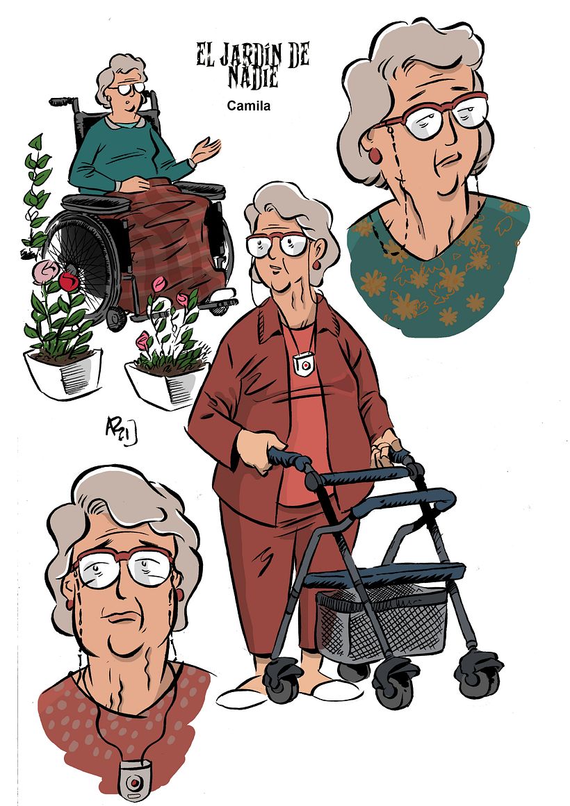 EL JARDÍN DE NADIE (Personajes. Guión de David Braña. Dibujo de Alberto Peral) - Design