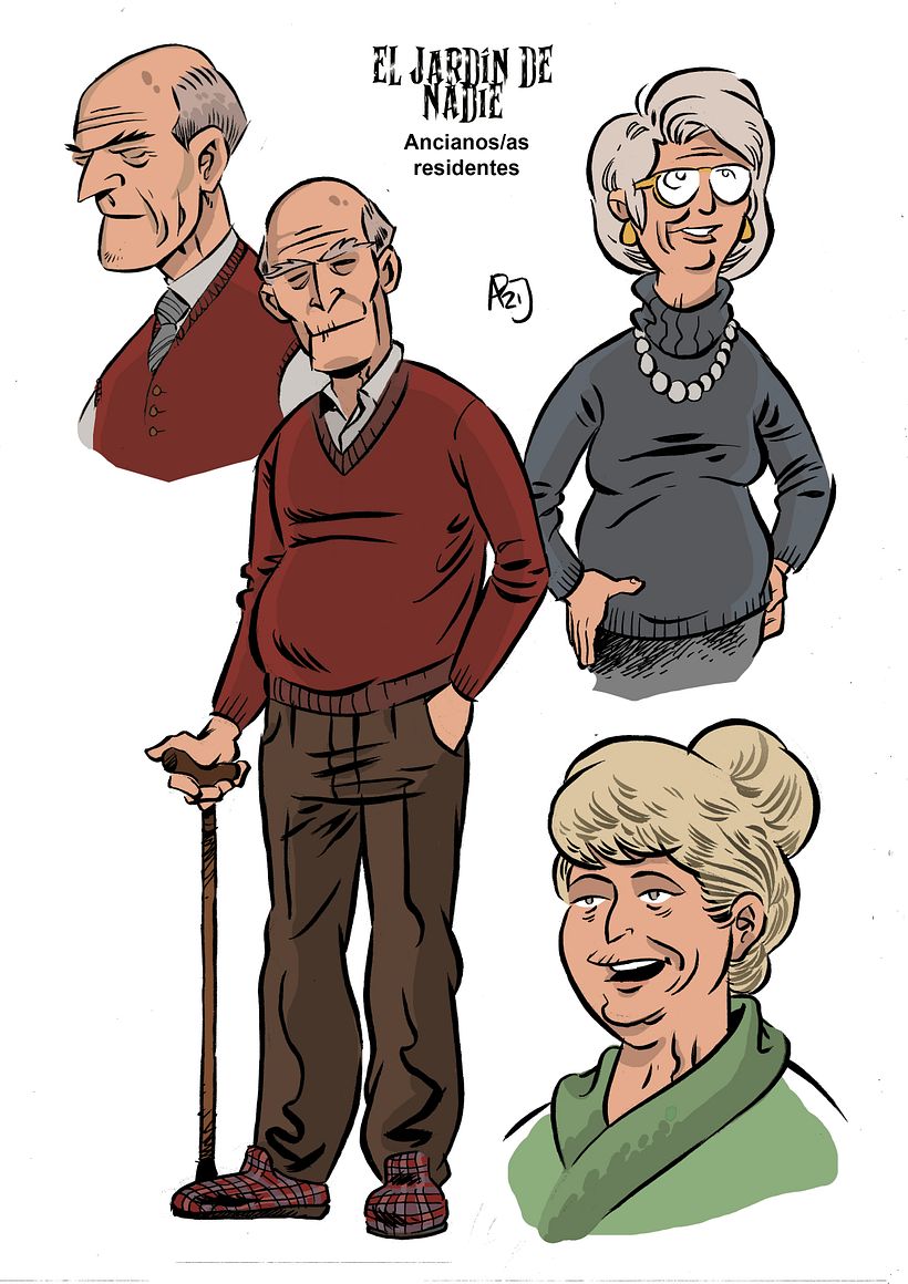 EL JARDÍN DE NADIE (Personajes. Guión de David Braña. Dibujo de Alberto Peral) - Design