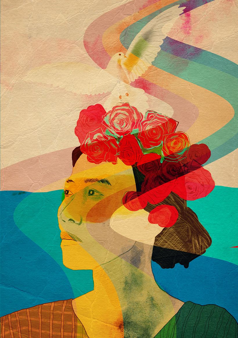 A little Frida Kahlo, a little 1960s. :)