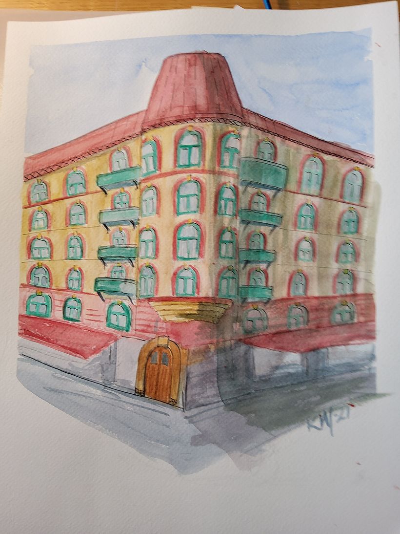 My project in Architectural Sketching with Watercolor and Ink course 3