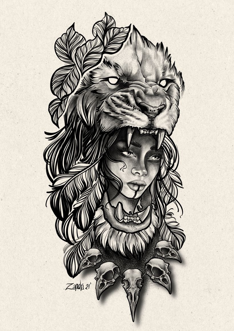 Mi Proyecto del curso: Diseño e ilustración digital de tatuajes con Procreate 1