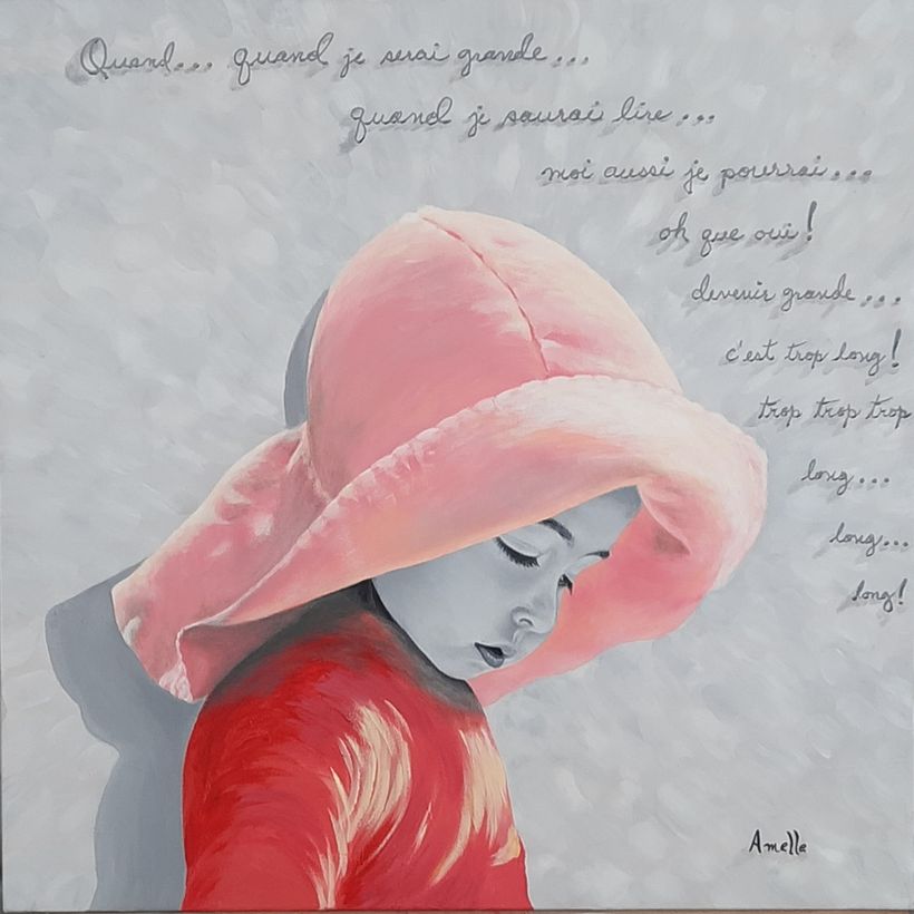 Quand je serai grande, acrylique, d'après photo
