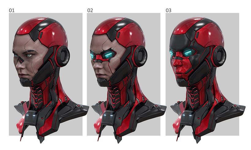 Cybernetic head designs 1