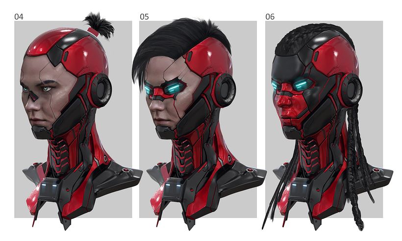 Cybernetic head designs 2