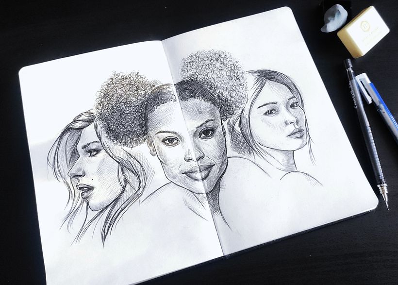 My final project in "Portrait Sketchbooking" course 2