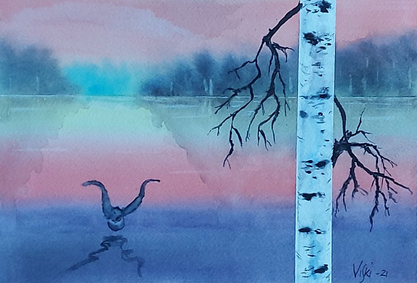 My project in Atmospheric Landscapes in Watercolor  course 3