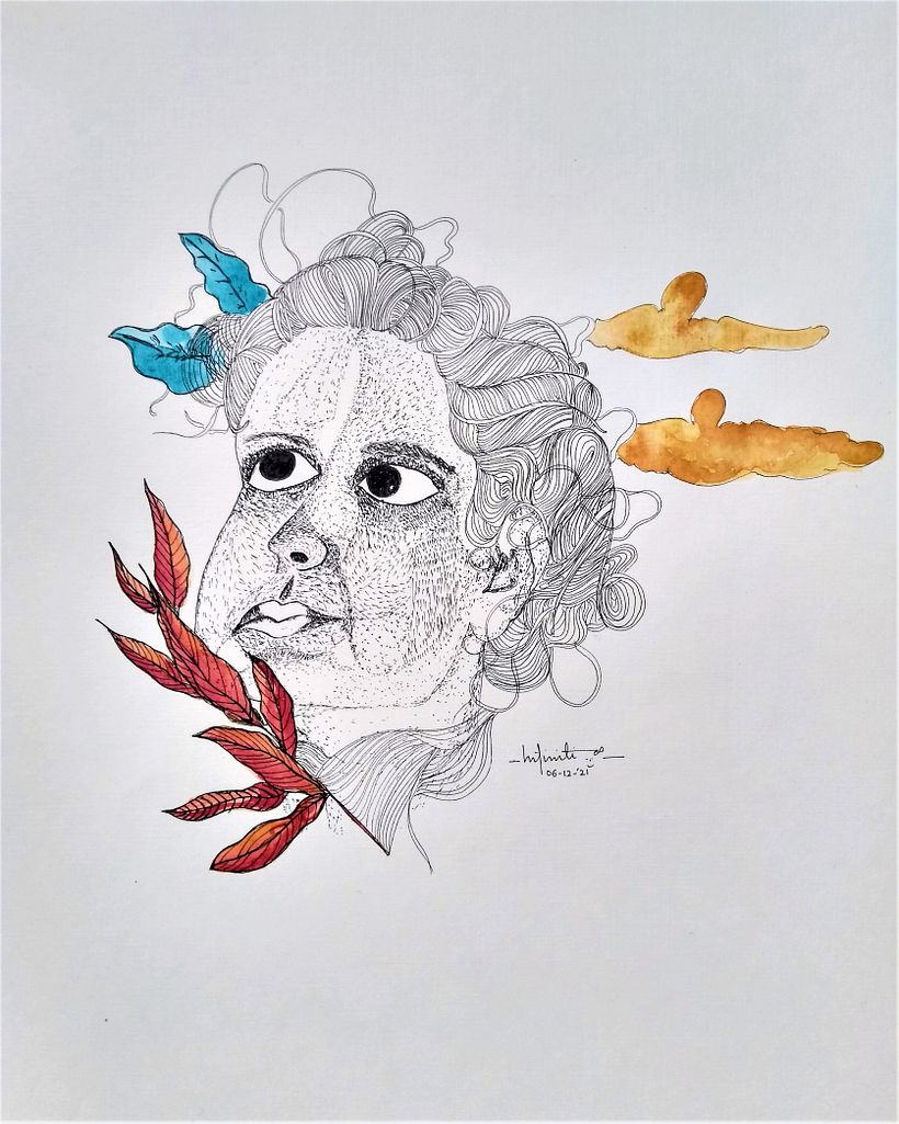 My project in Ink Portraits with Lines and Dots course 4