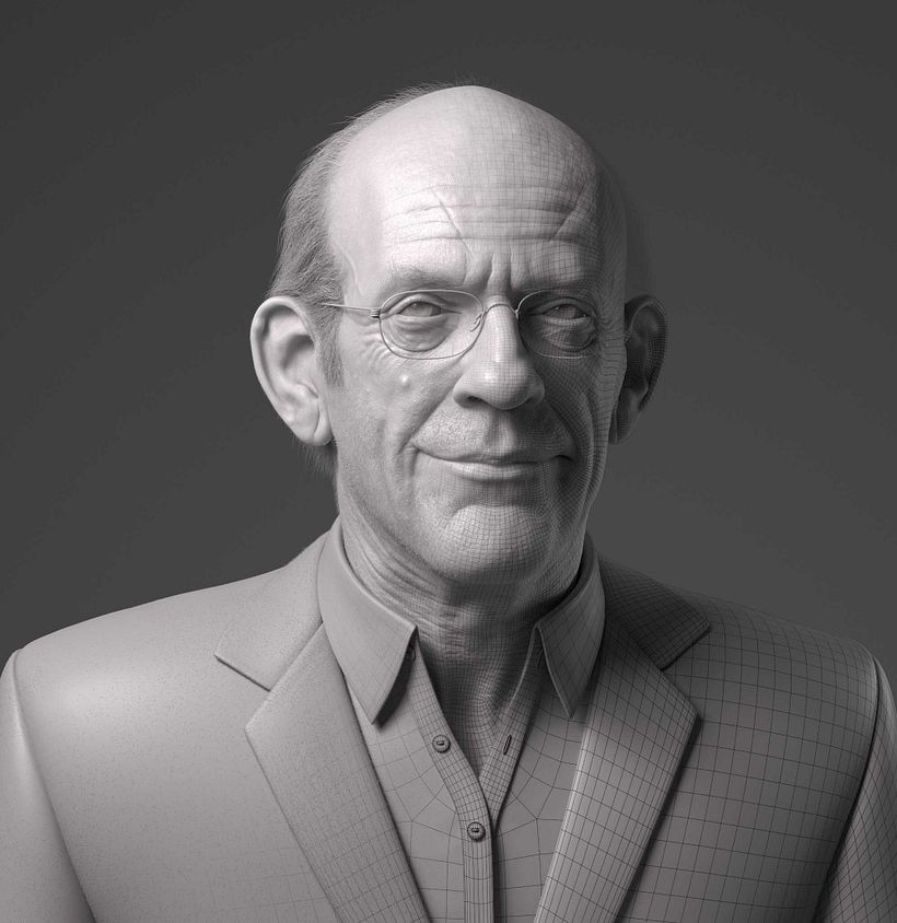 Wireframe + Clay render