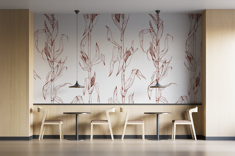 Mock up pared de restaurante/cafeteria