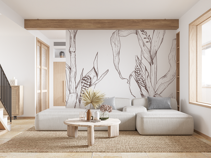 Mock up de pared de vivienda