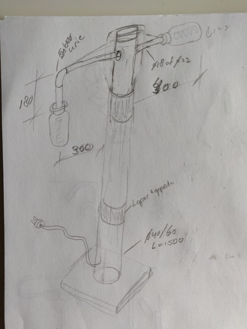 Custom Lamp out of wood in combination with copper 3
