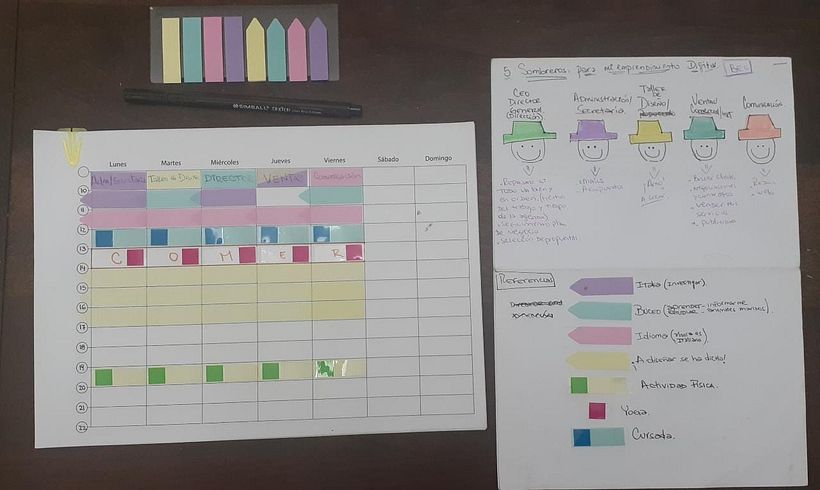Cronograma semanal + referencias