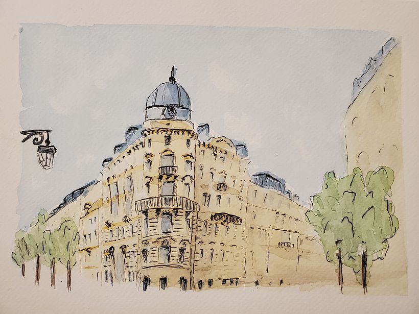 My project in Architectural Sketching with Watercolor and Ink course 1
