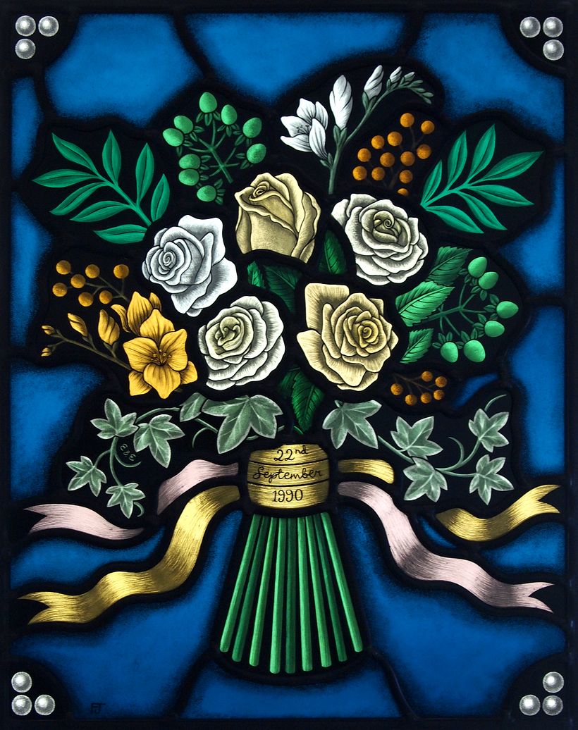 Wedding Bouquet Stained Glass Window 2