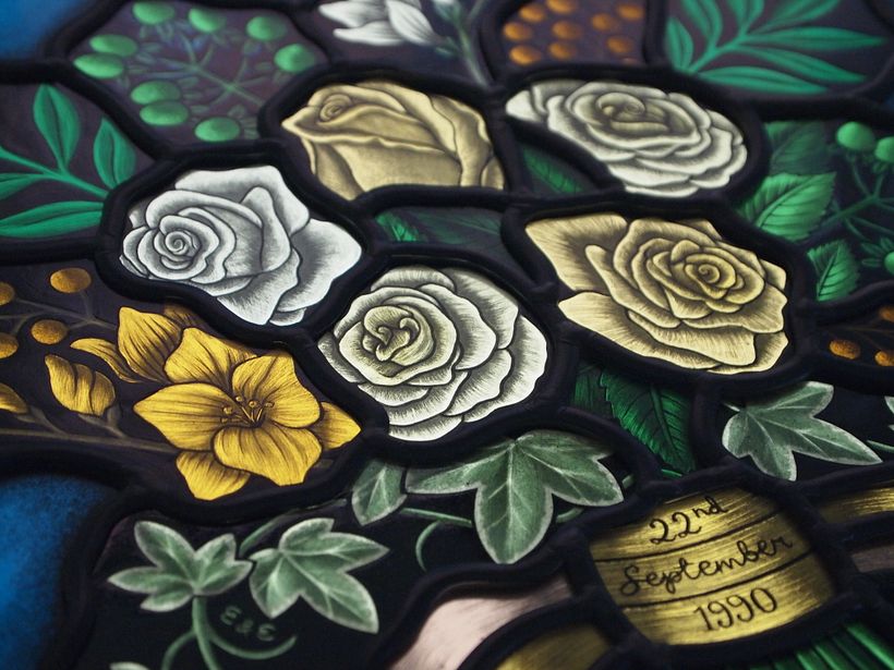 Wedding Bouquet Stained Glass Window 3