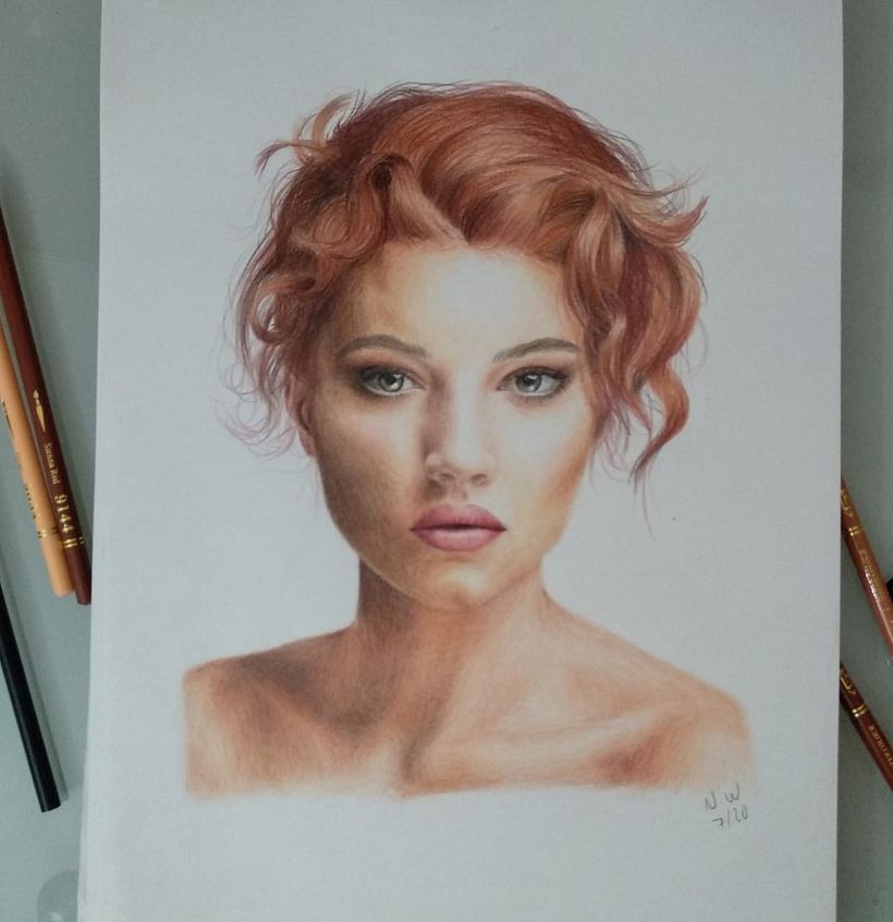 Mi Proyecto del curso:  Retrato realista con lápices de colores 2