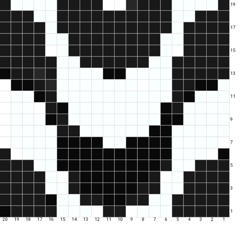 Patrón realizado en fiddle stich