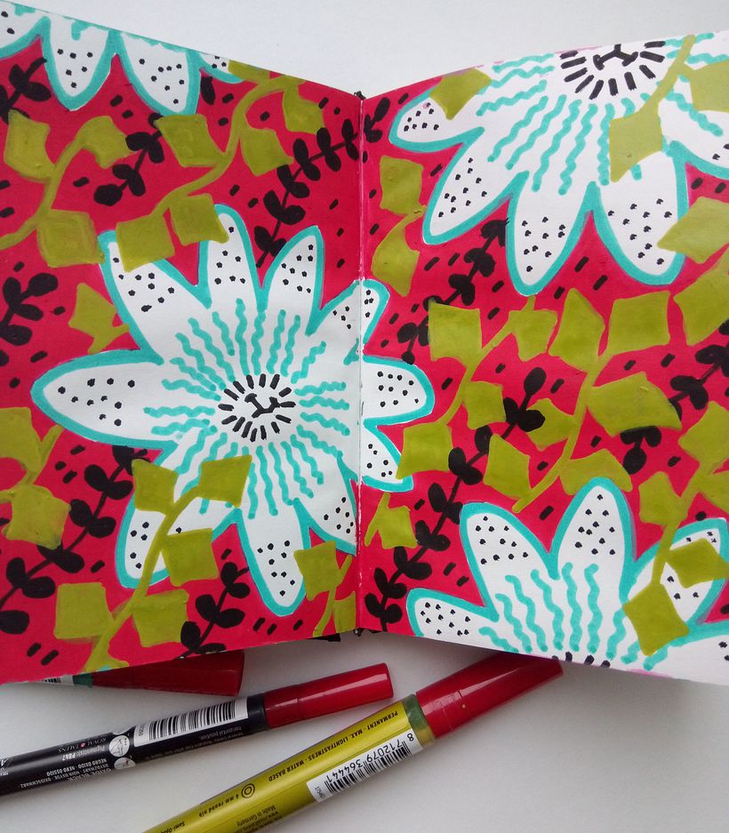 My project in Botanical Patterns in a Sketchbook: Conquer the Blank Page course 4