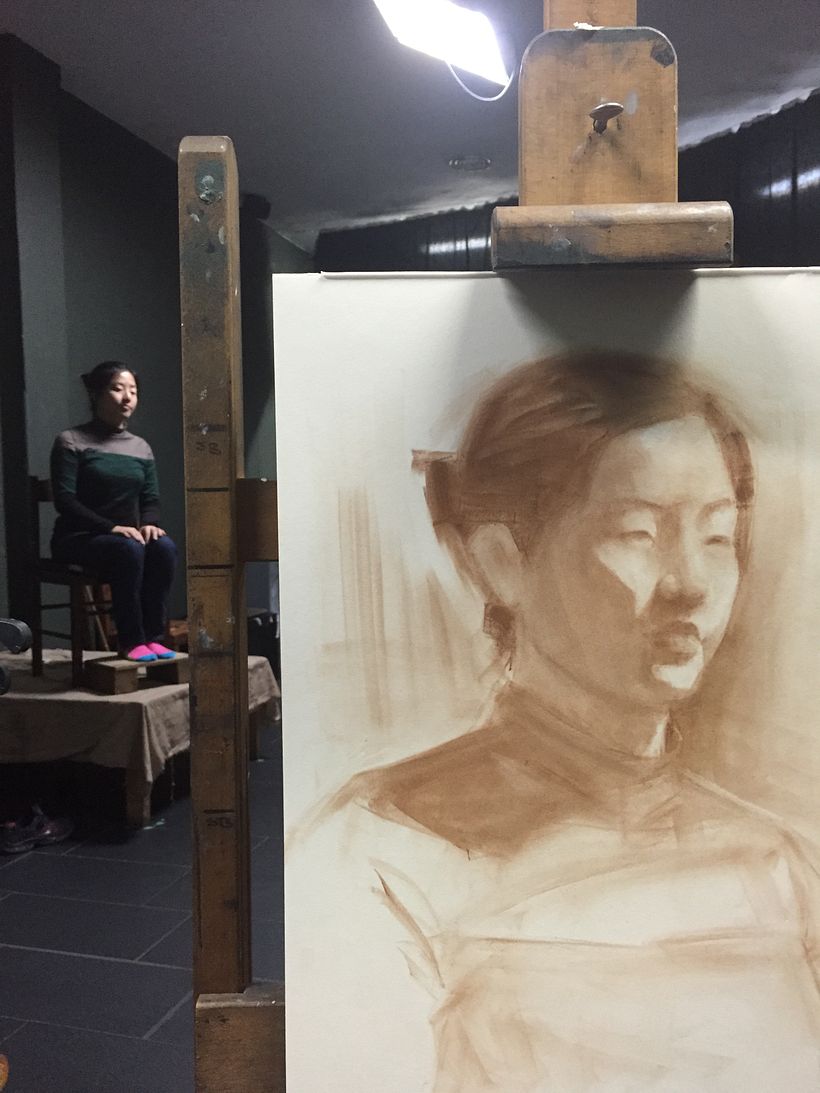 Sketch de Retrato ao Vivo- Angel Academy of Art.