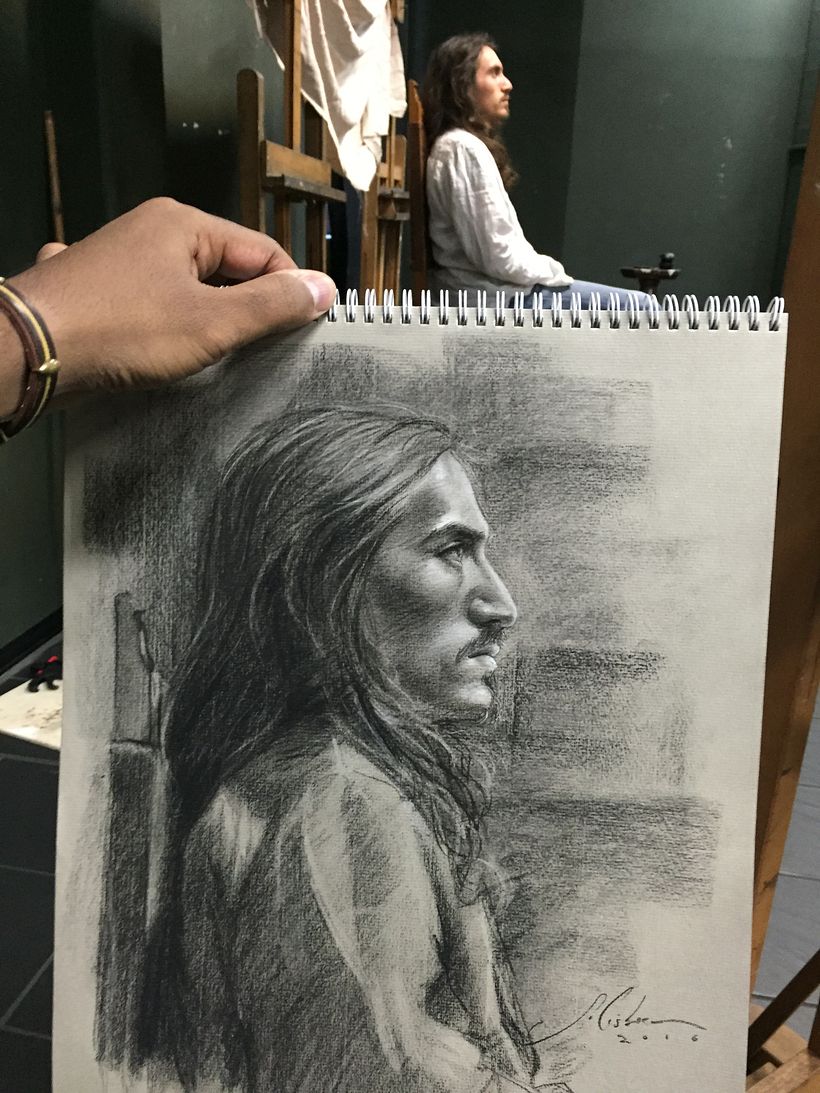 Sketch de Retrato ao Vivo- Angel Academy of Art.