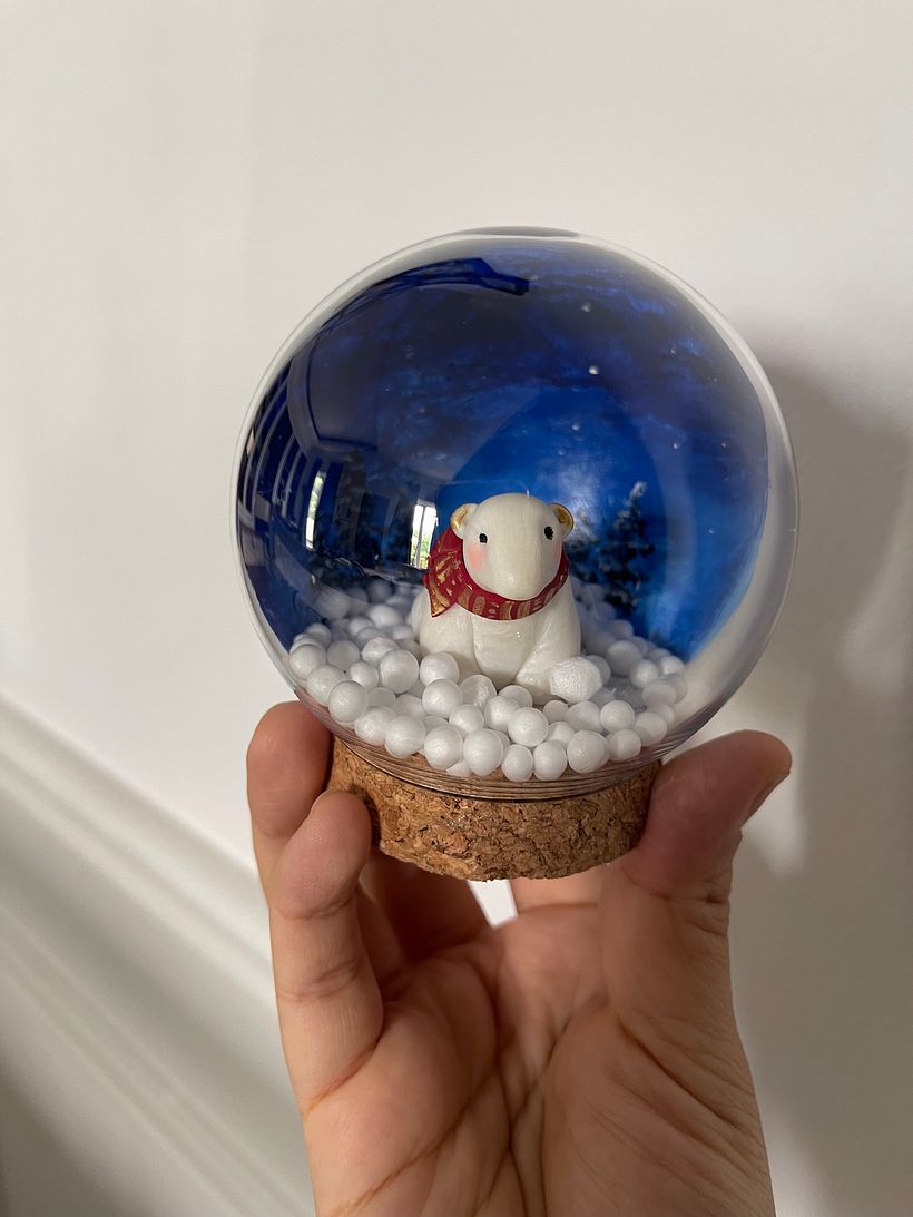 Polar bear during winter night