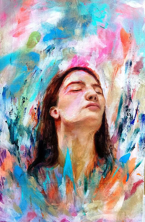 My project in Experimental Portraiture: Fusing Oil, Acrylic, and Spray Paint course 4