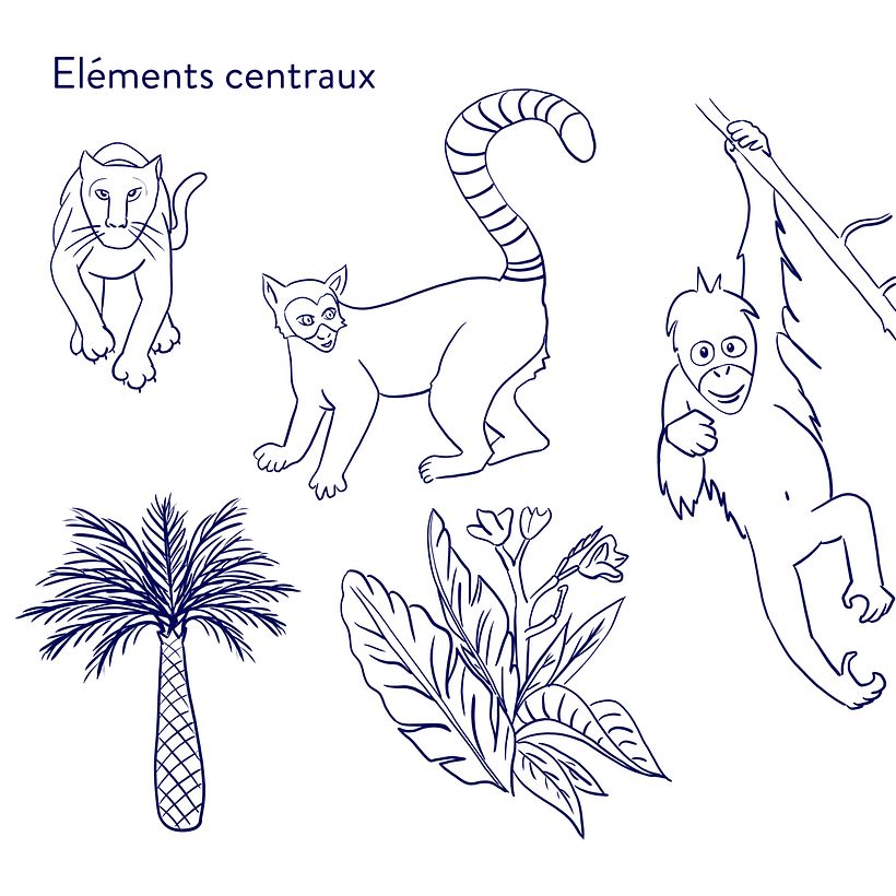 Eléments centraux à la ligne - tablette