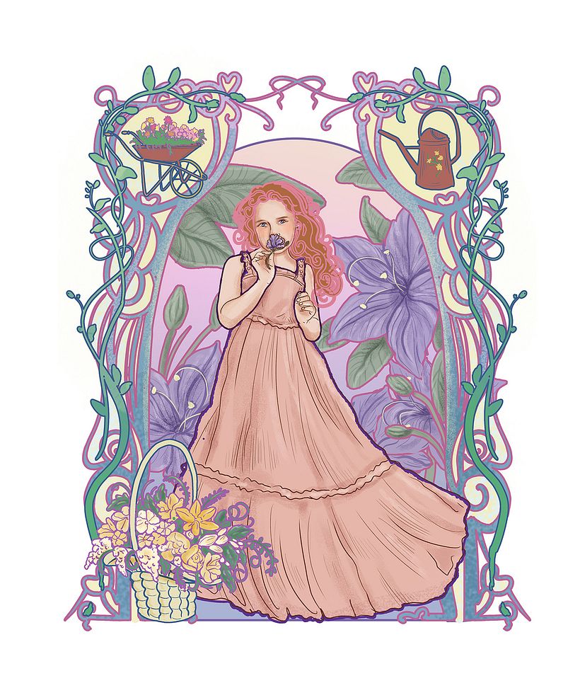 My project in Illustrated Portraits in Art Nouveau Style course 2
