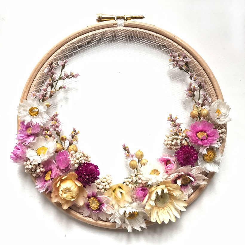 My project in Tulle Embroidery with Natural Flowers and Plants course 3
