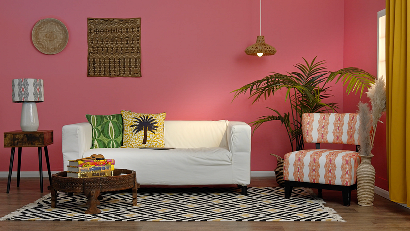 Eva encourages the combination of color and pattern for a strong visual effect.