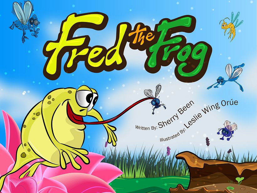 Fred the Frog Book Cover - Children's Book Illustration