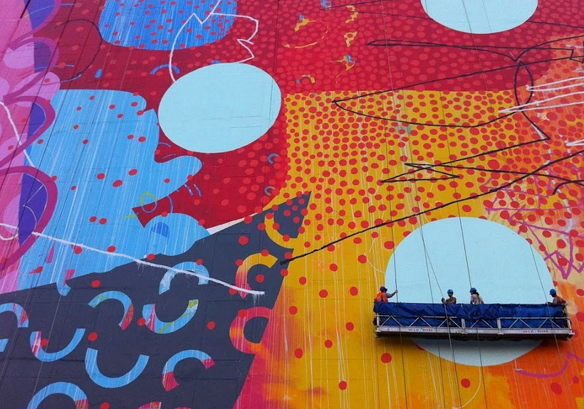 'HENSE - The largest mural in Lima', obra de HENSE, Morbo Galeria en el barrio de Miraflores, Lima, Perú..