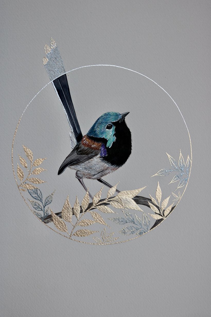 Delicate birds - Ilustración tradicional