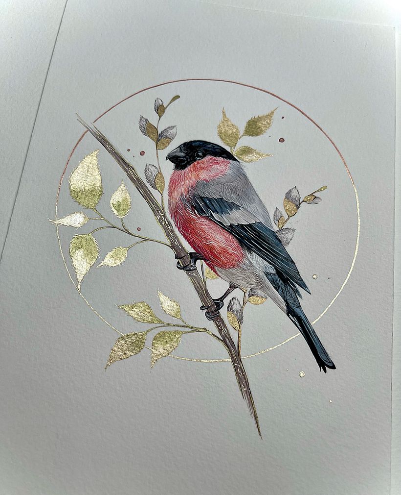 Delicate birds - Ilustración tradicional