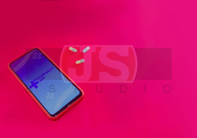 Concepto de está fotografía es para una app de farmacia